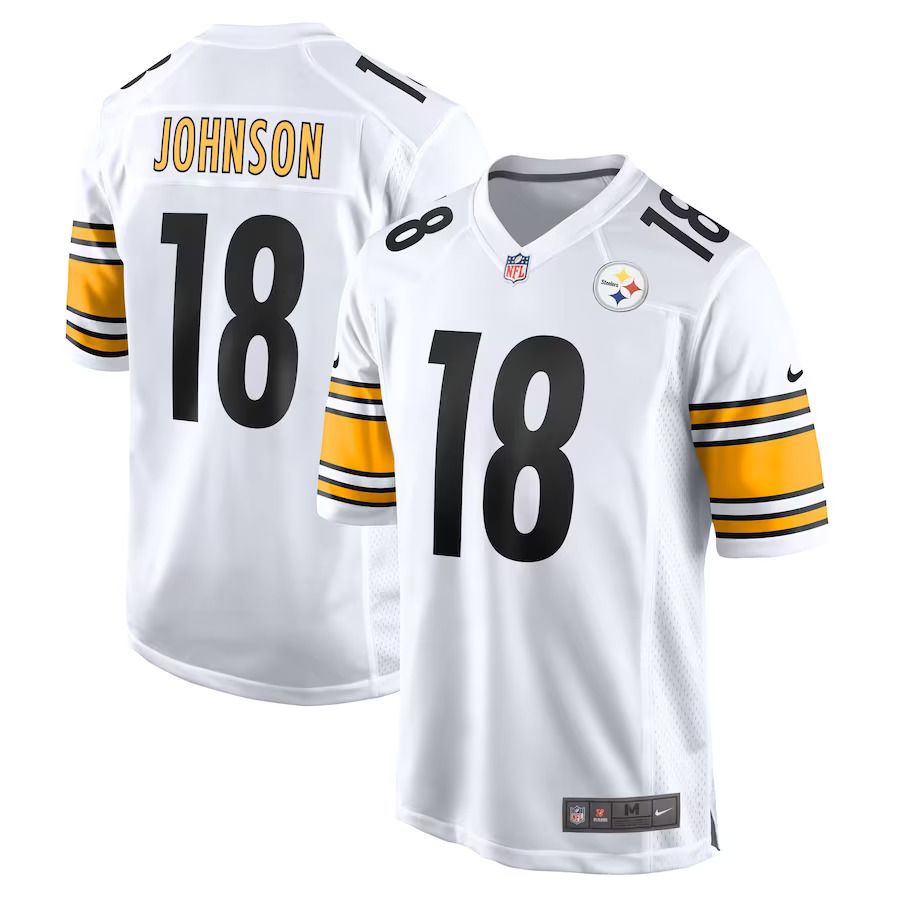 Men Pittsburgh Steelers 18 Diontae Johnson Nike White Game Player NFL Jersey